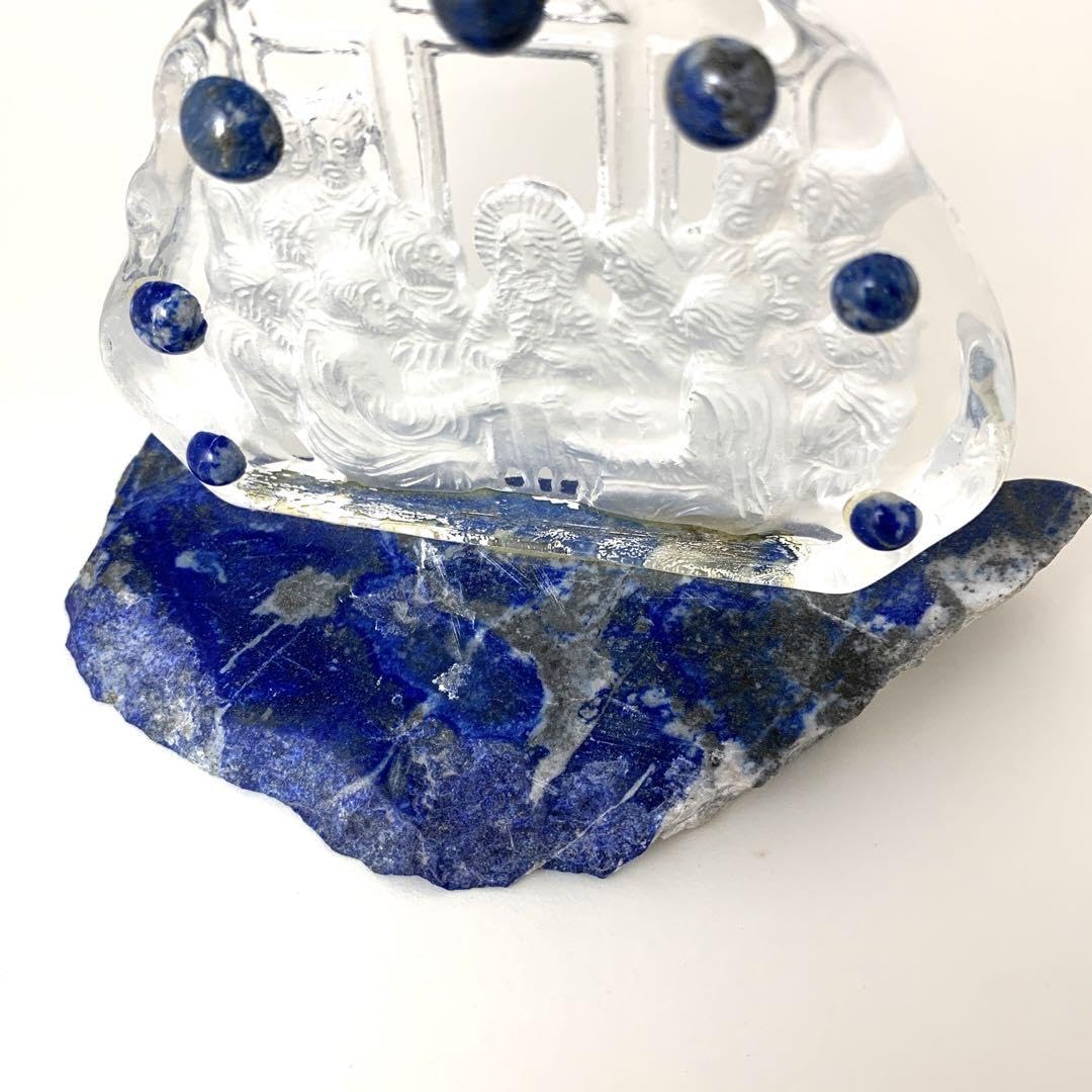希少 lapis ラピスラズリ 原石 彫刻 最後の晩餐 キリスト ユダ